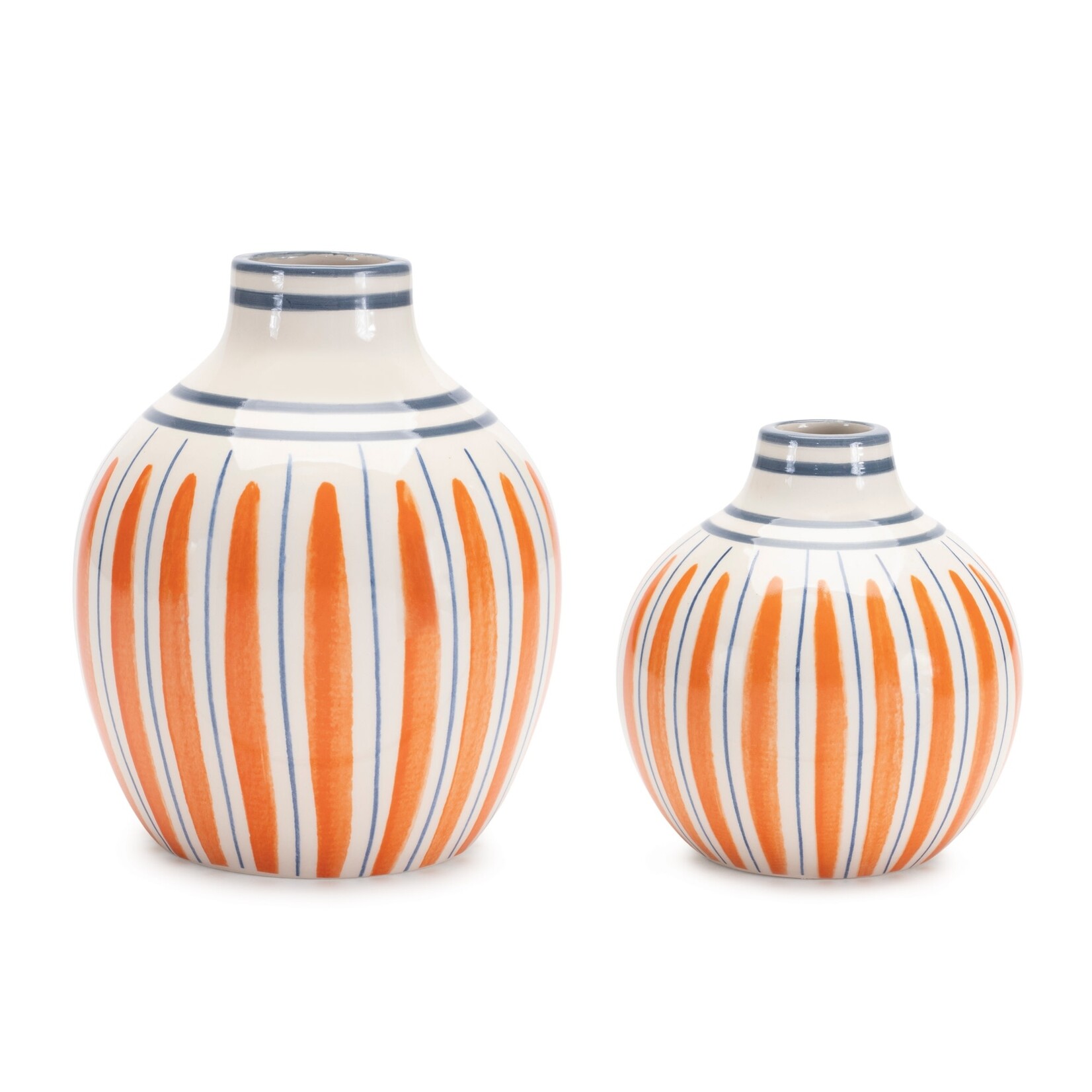 Striped Orange Vase, 6.5"