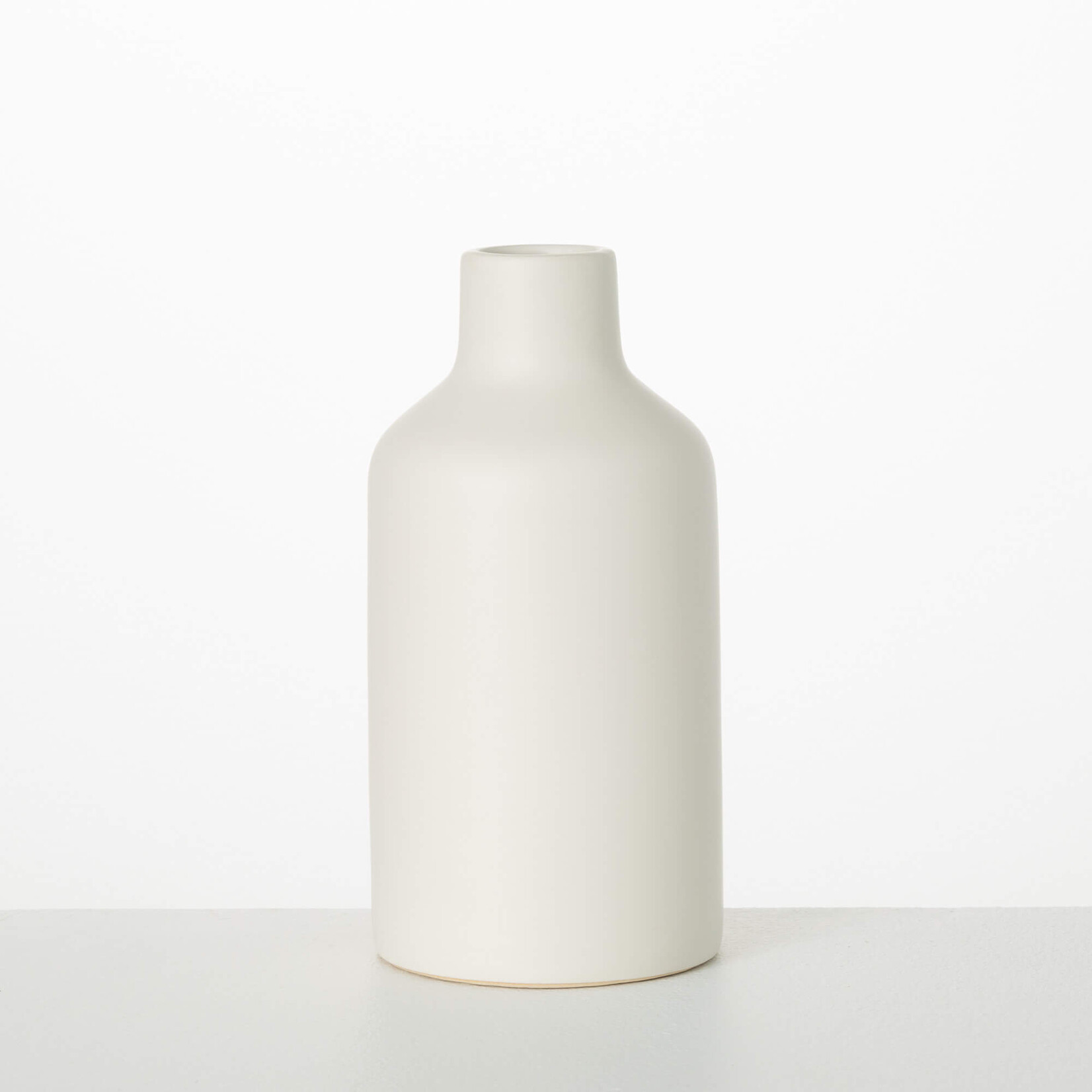 Matte White Bottle Vase, 11"