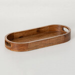Oval Wooden Serving Tray, 18"