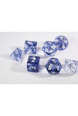 Chessex Black w/white Nebula Poly 7 dice set