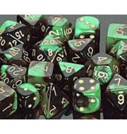 Chessex Black-Green/gold Gemini Poly 7 dice set