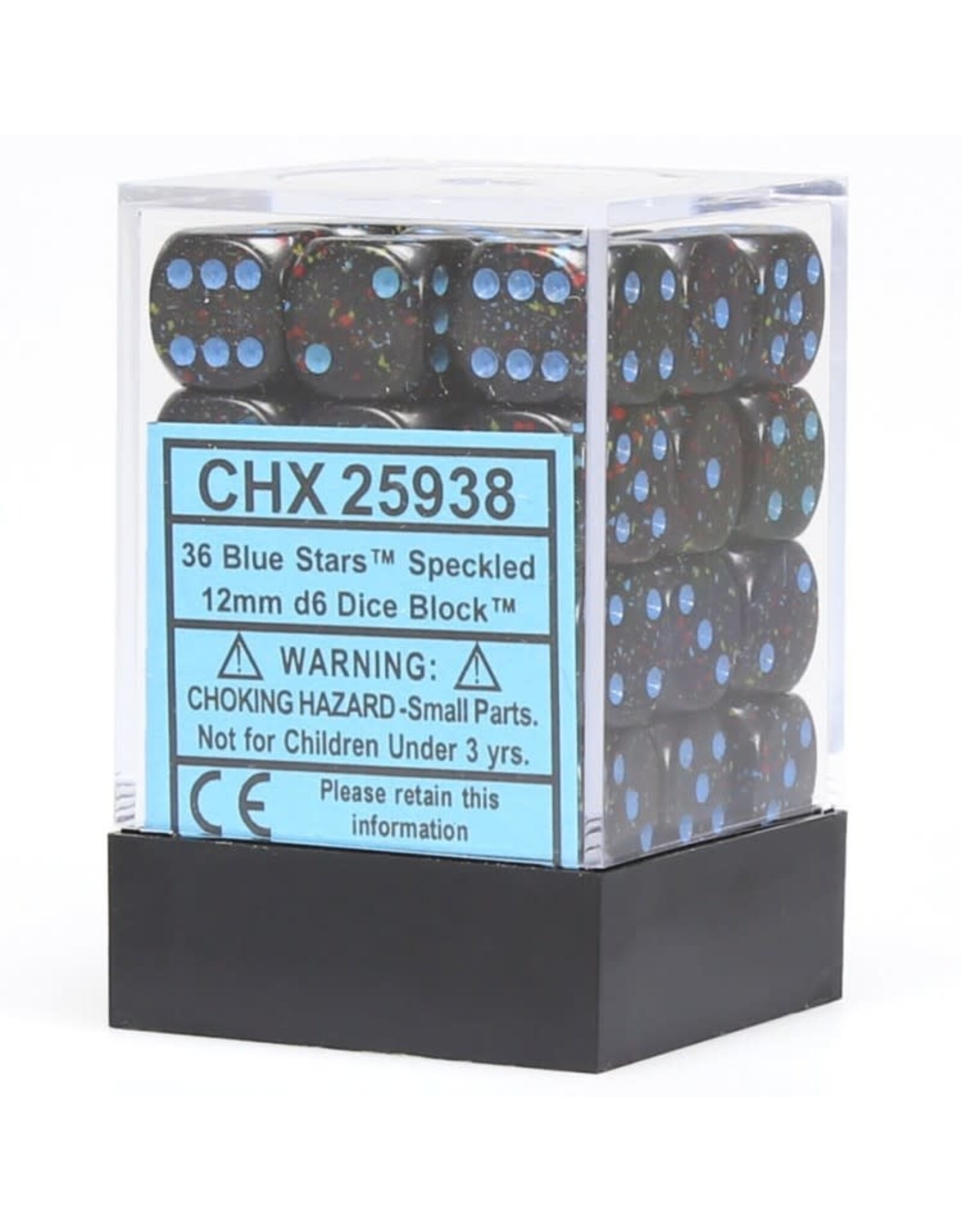 Chessex Blue Stars Speckled 12mm d6 dice set