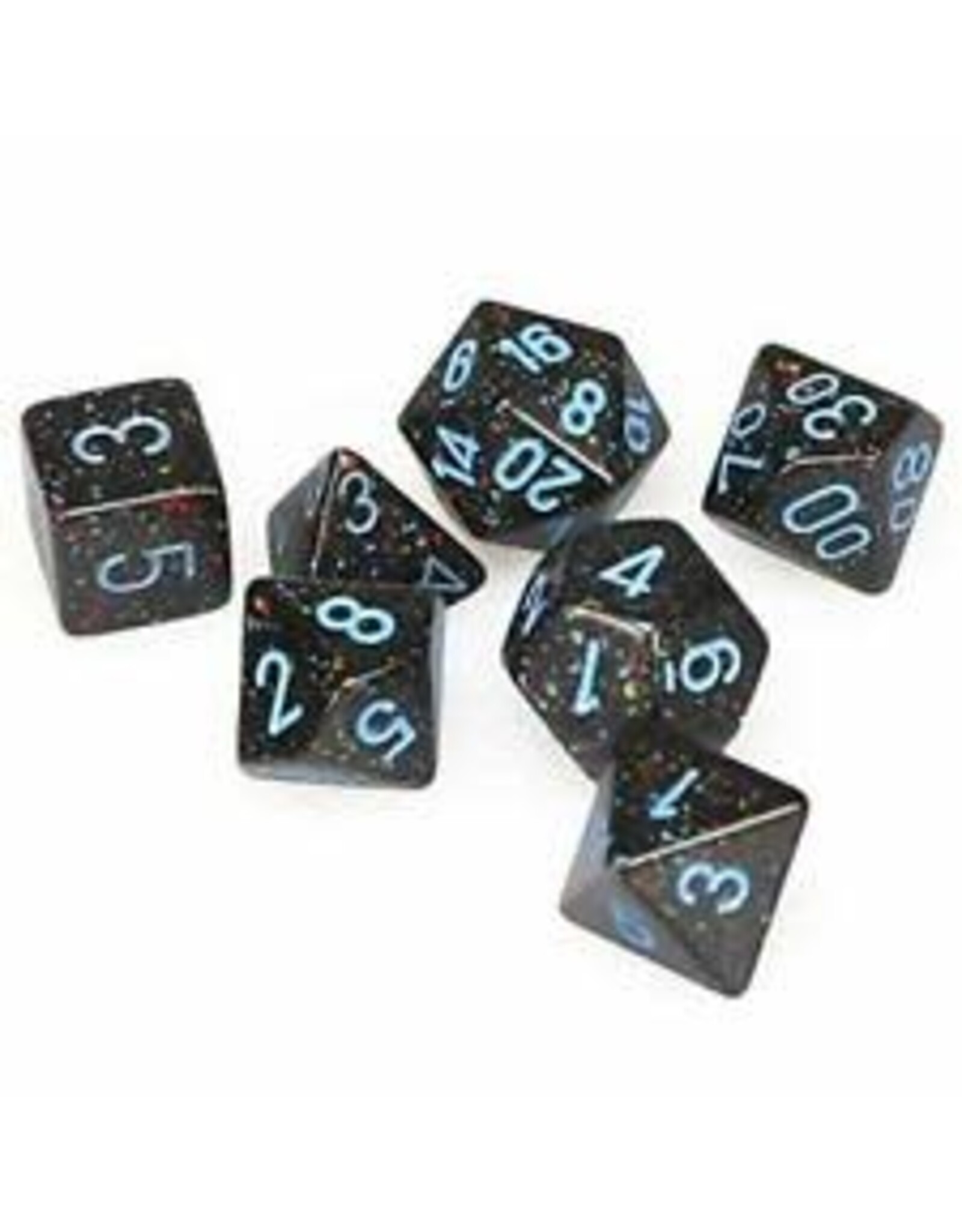 Chessex Blue Stars Speckled Poly 7 dice set
