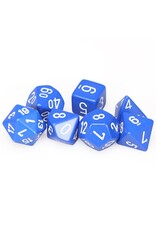 Chessex Blue w/white Opaque Poly 7 dice set