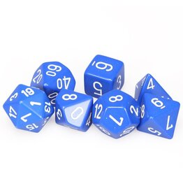 Chessex Blue w/white Opaque Poly 7 dice set