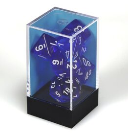Chessex Blue w/white Translucent Poly 7 dice set