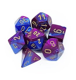 Chessex Blue-Purple/gold Gemini Poly 7 dice set