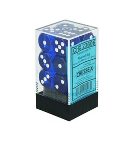 Chessex Blue/white Translucent 16mm D6 dice set