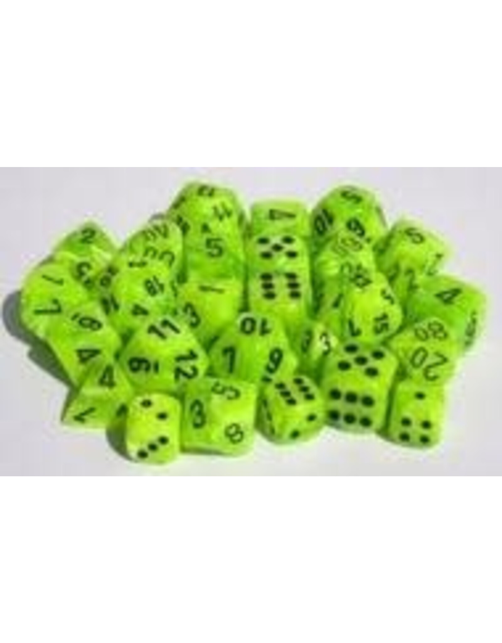 Chessex D6 12mm Vortex Bright Green with Black