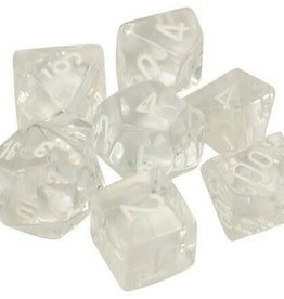 Chessex Clear/ white Translucent Poly 7 dice set