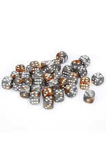 Chessex Copper-Steel w/white Gemini 12mm d6 dice set