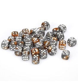 Chessex Copper-Steel w/white Gemini 12mm d6 dice set