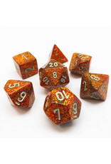 Chessex Glitter Gold w/silver Poly 7 dice set