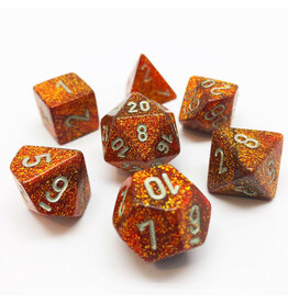 Chessex Glitter Gold w/silver Poly 7 dice set
