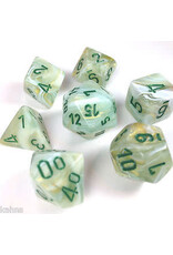 Chessex Green w/dark green Marble Poly 7 dice set