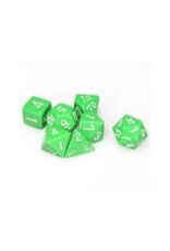 Chessex Green w/white Opaque Poly 7 dice set