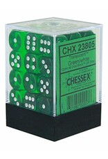 Chessex Green w/white Translucent 12mm d6 dice set