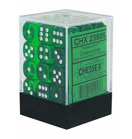 Chessex Green w/white Translucent 12mm d6 dice set