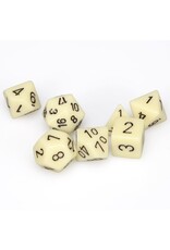 Chessex Ivory w/black Opaque Poly 7 dice set