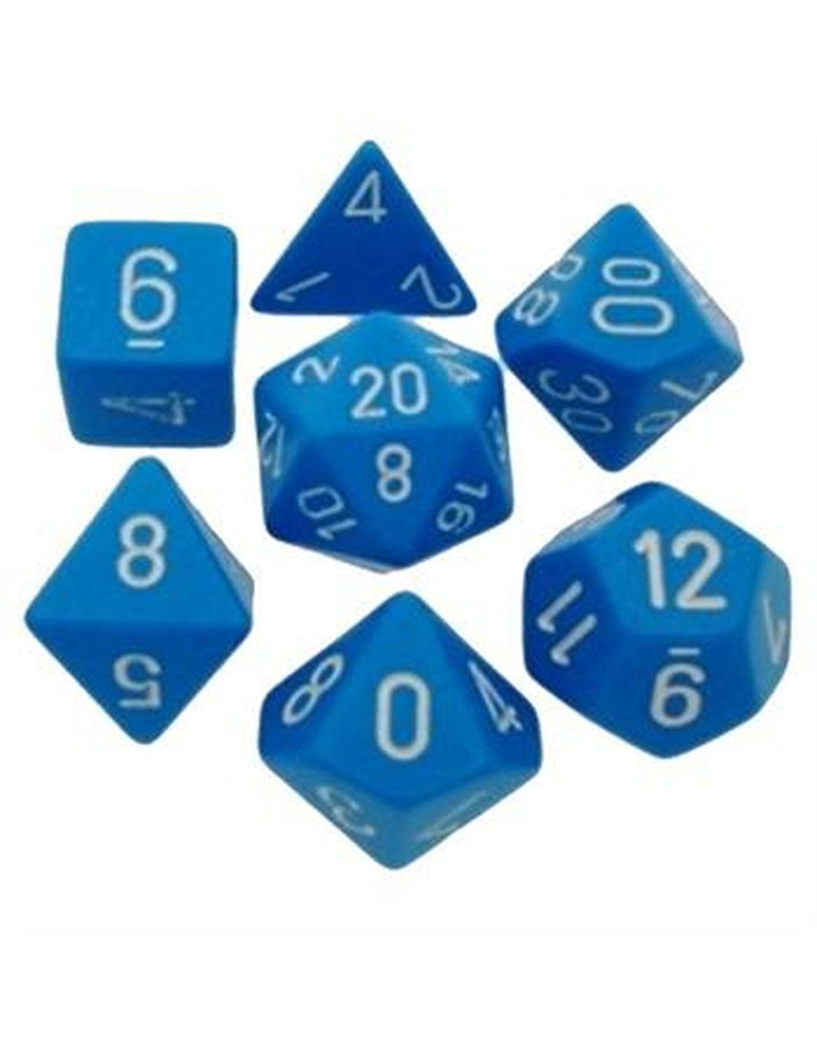 Chessex Light Blue/white Opaque Poly 7 dice set