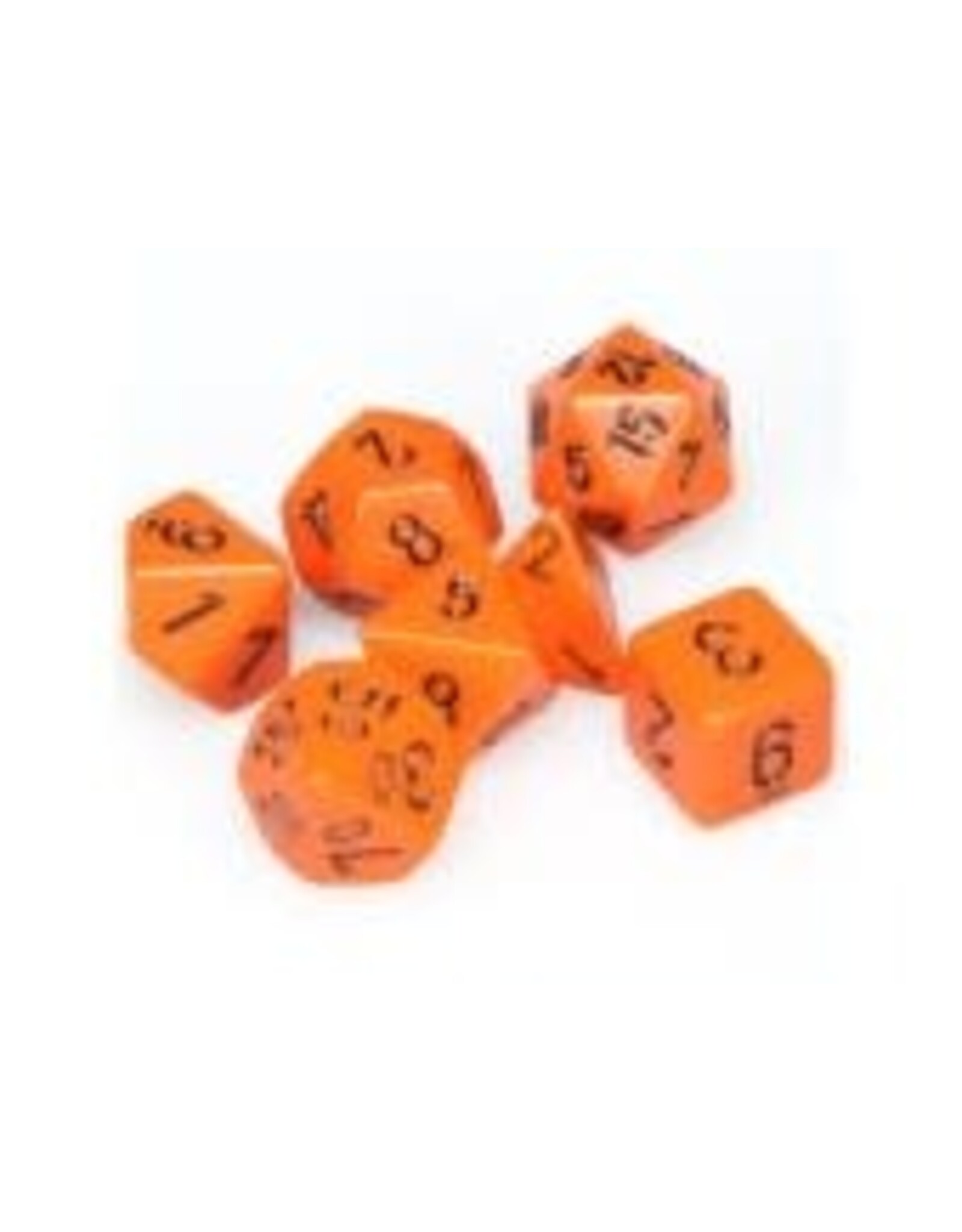 Chessex Orange w/black Opaque Poly 7 dice set