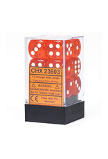 Chessex Orange/white Translucent 16mm D6 dice set