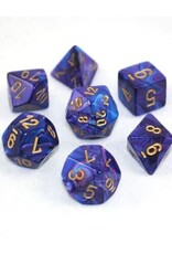 Chessex Purple w/gold Lustrous Poly 7 dice set