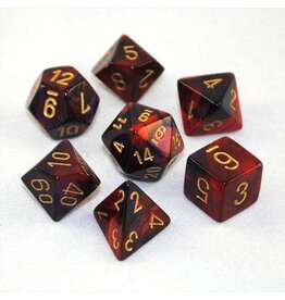 Chessex Purple-Red/gold Gemini Poly 7 dice set