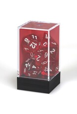 Chessex Red w/white Translucent Poly 7 dice set
