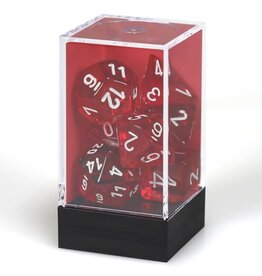 Chessex Red w/white Translucent Poly 7 dice set