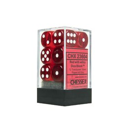Chessex Red/white Translucent 16mm D6 dice set