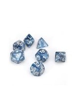 Chessex Slate/white Lustrous Poly 7 dice set