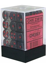 Chessex Smoke w/red Translucent 12mm d6 dice set