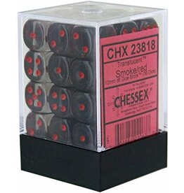 Chessex Smoke w/red Translucent 12mm d6 dice set