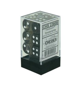 Chessex Smoke w/white Translucent 16mm d6 dice set