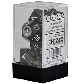 Chessex Smoke/ white Translucent Poly 7 dice set