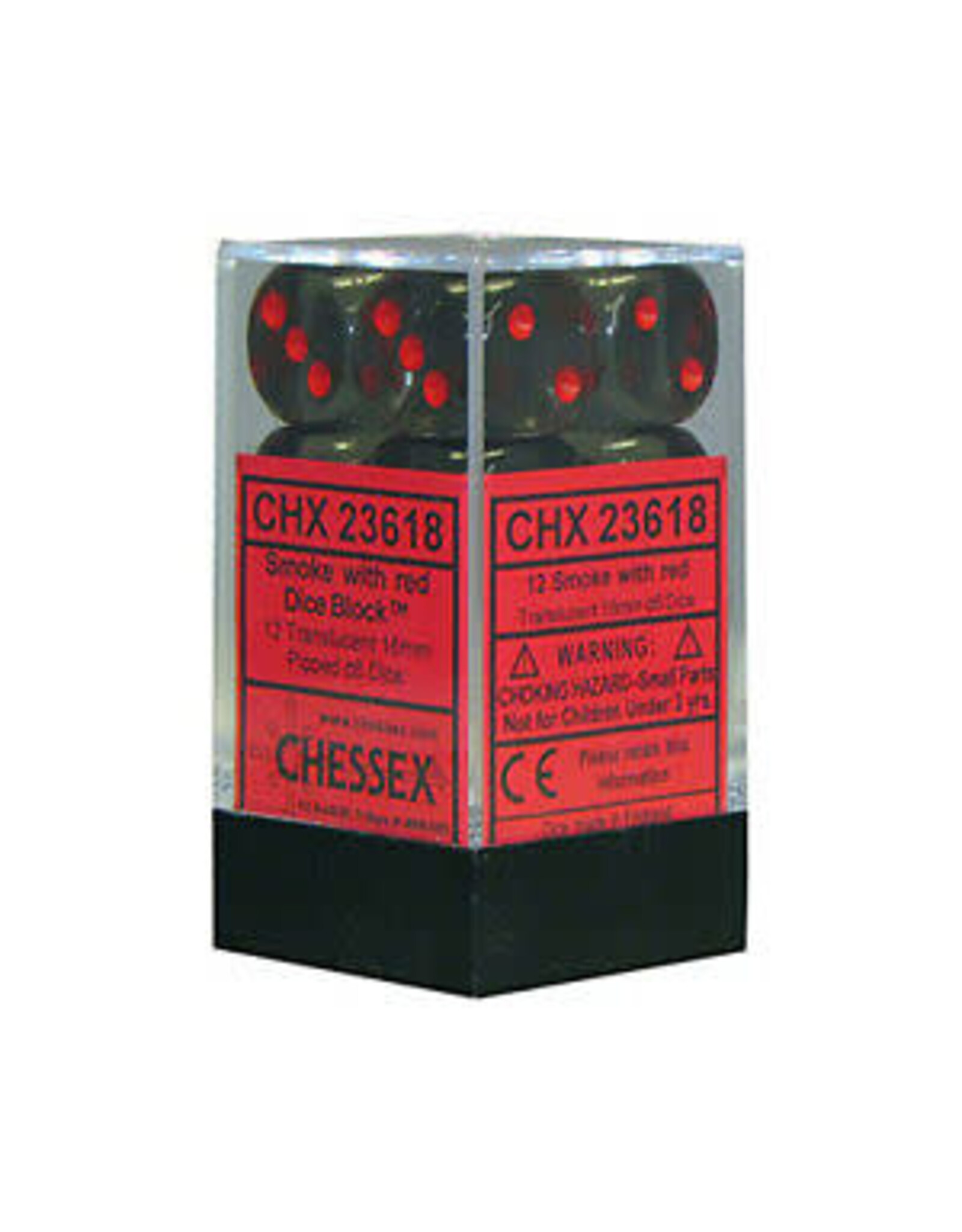 Chessex Smoke/red Translucent 16mm D6 dice set