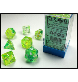 Chessex Spring/white luminary Nebula Poly 7 dice set