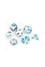 Chessex Teal-White/black Gemini Poly 7 dice set