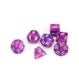 Chessex Violet w/white Festive Poly 7 dice set