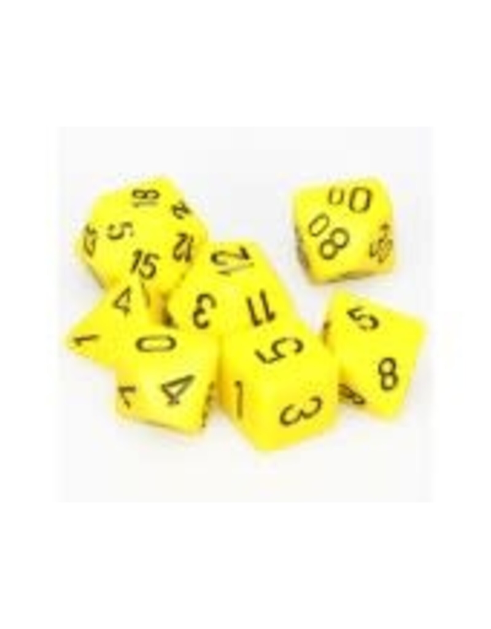 Chessex Yellow w/black Opaque Poly 7 dice set