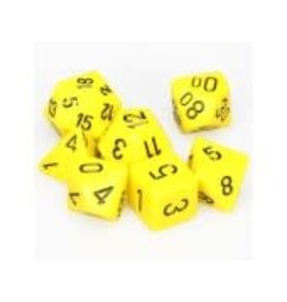 Chessex Yellow w/black Opaque Poly 7 dice set