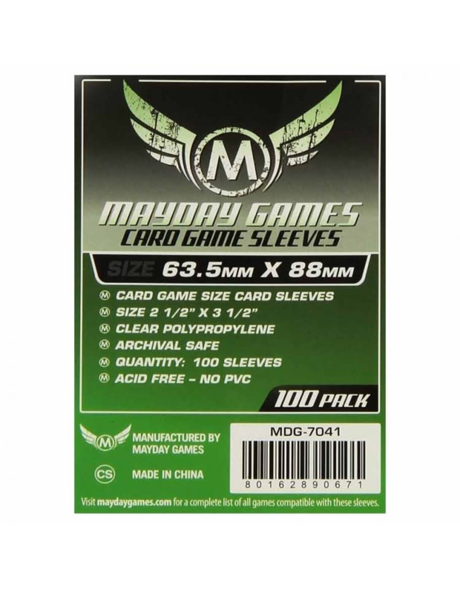 Mayday Games Card Sleeves: Mayday 100ct Sleeve 63.5 x 88mm