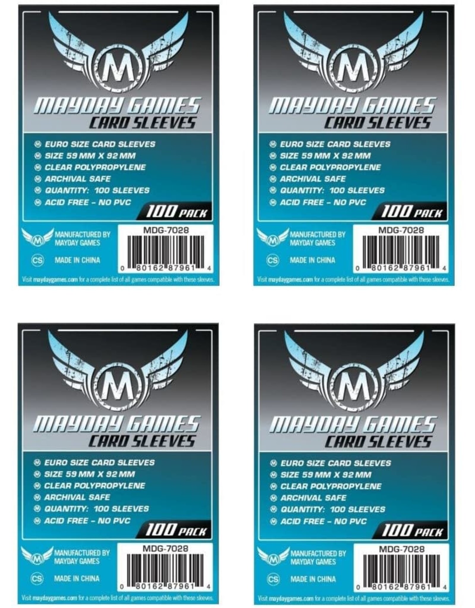Mayday Games Card Sleeves: Mayday 100ct sleeve Euro 59 x 92mm