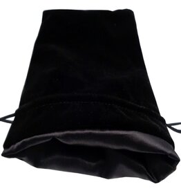 Metallic Dice Games Dice Bag: Large Velvet/Satin Black/Black 6x8