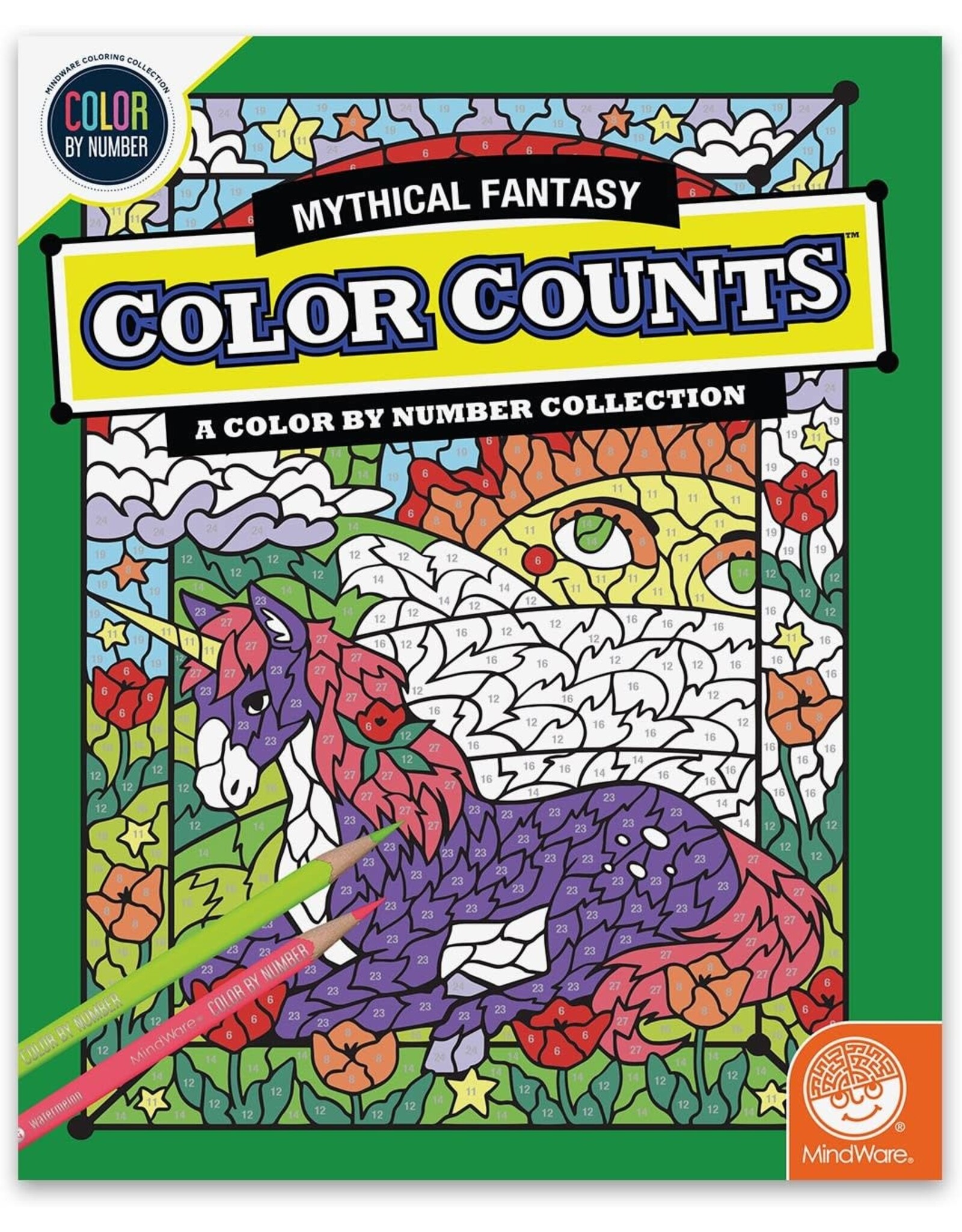 Mindware Color By Number Color Counts: Mythical Creatures