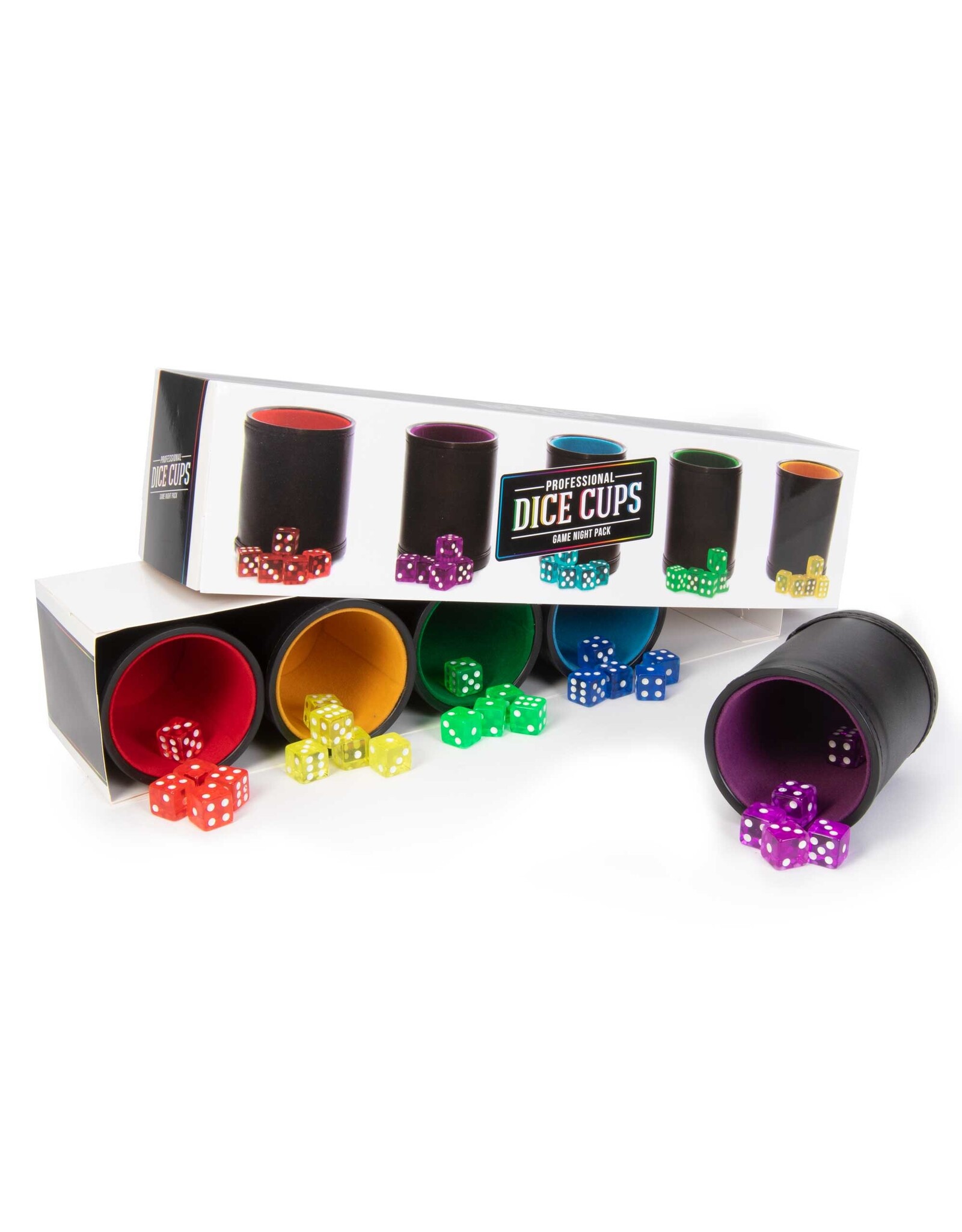 Brybelly Professional Dice Cups Game Night Pack, Assorted Colors 5-pk