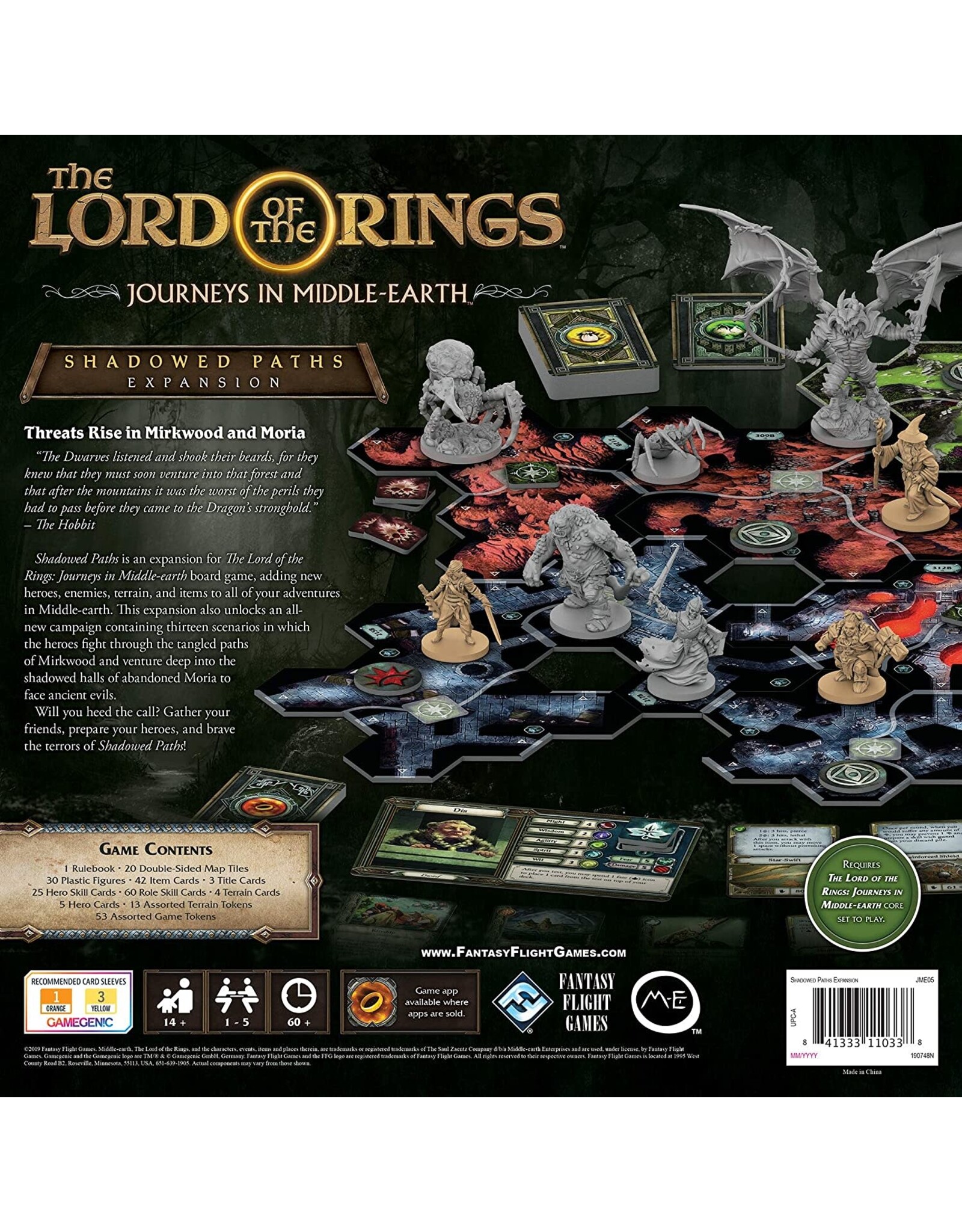 Fantasy Flight Games Lord of the Rings Journeys in Middle Earth: Shadowed Paths