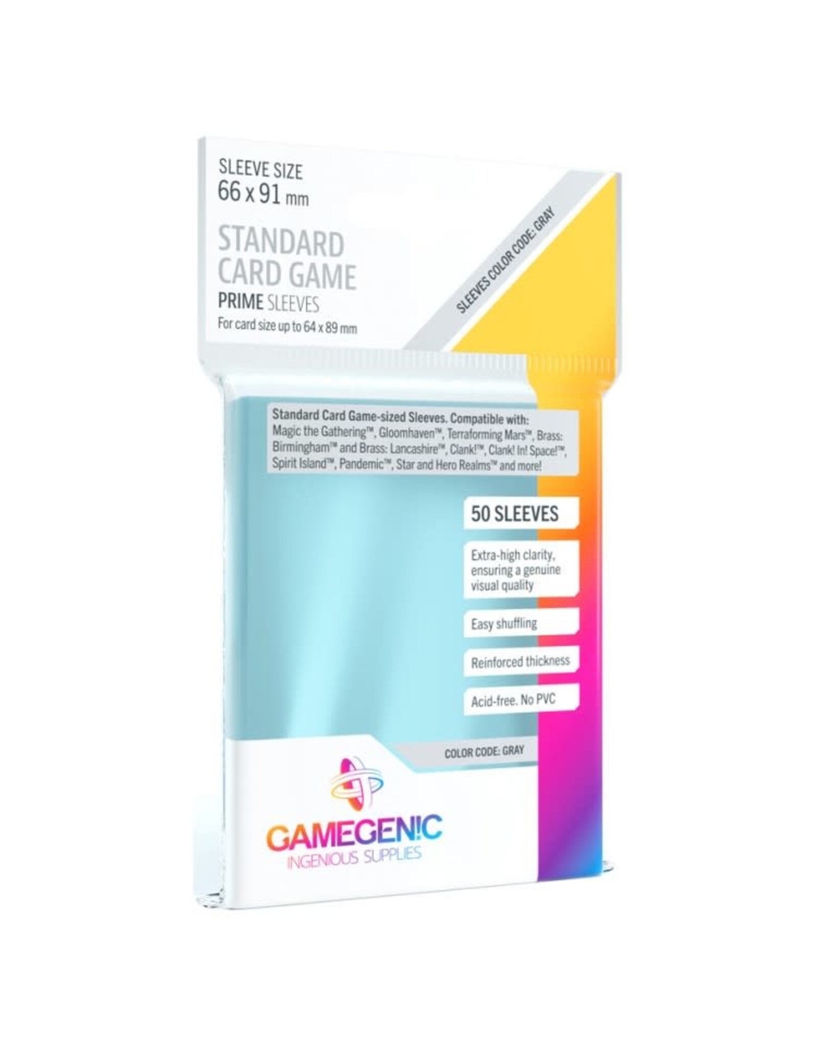 Gamegenic Prime Standard Card Game Sleeve Grey (50)