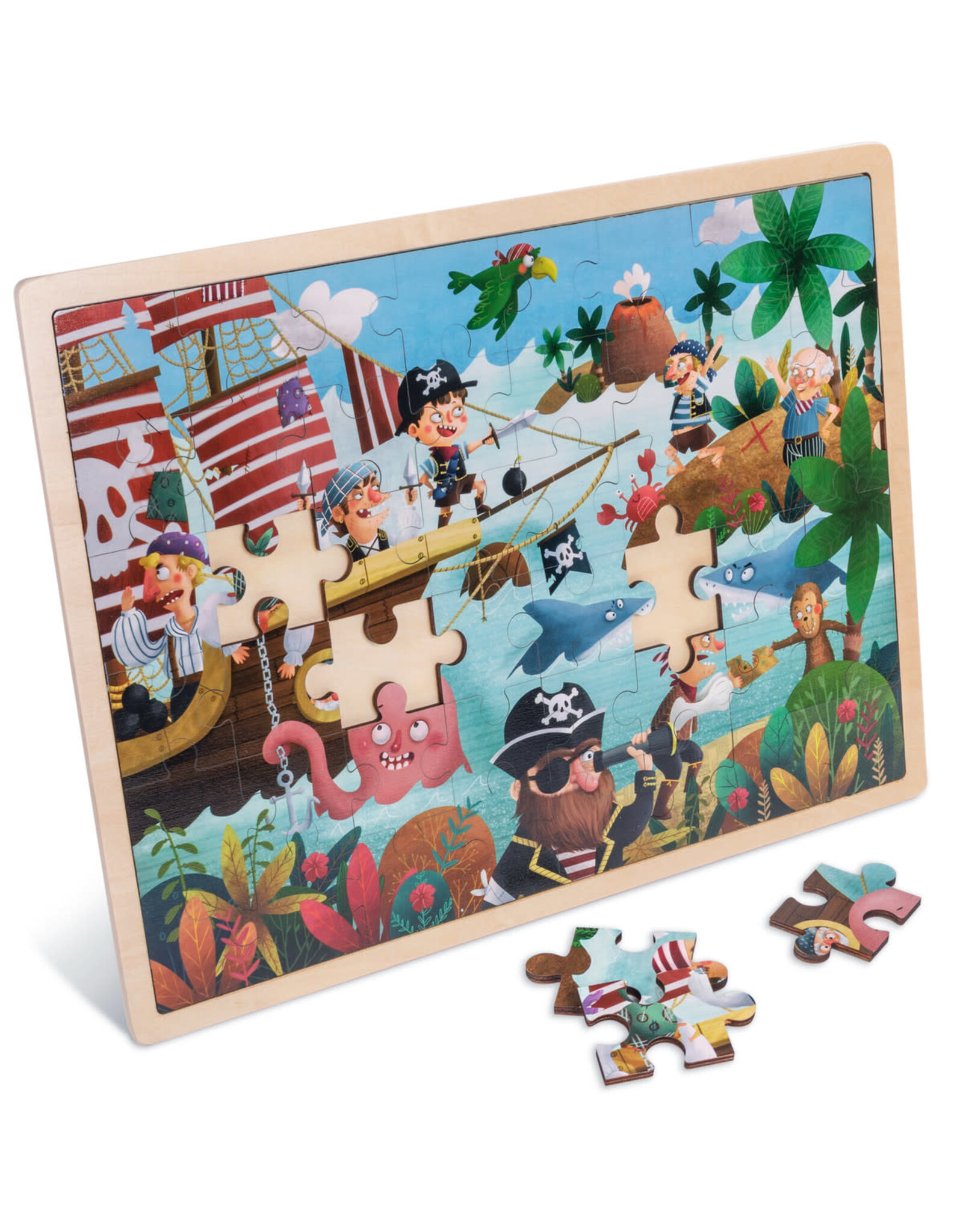 Imagination Generation Playful Pirate Ship Jigsaw 48 pc WoodenPuzzle